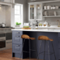 kitchen makeover with white and navy chatham shaker replacement kitchen doors