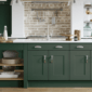 kitchen makeover with green rathlin shaker replacement kitchen doors